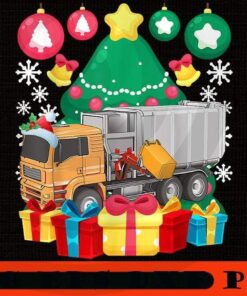 Garbage Truck Christmas Tree Lights Ornaments Xmas, Happy Christmas X-mas, Cute Christmas Truck, Christmas Day, Christmas Gift, Customizable PNG