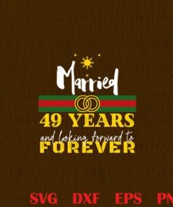GG 49th Wedding Anniversary, Married 49 Years ,couple, Looking Forward To Forever, GG Logo, Sun and Stars, Layered SVG, DXF, PNG, EPS