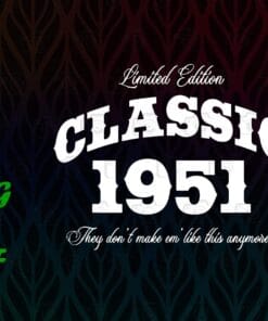 Gift for 69 Year Old, Vintage Classic 1951, 69th Birthday, They Don't Make Em Like This Anymore, Layered SVG, DXF, PNG, EPS