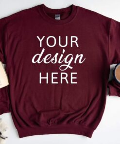 Gildan 18000 Maroon Mockup | Maroon Sweatshirt Mockup | 18000 Maroon Mockup | Shirt Mockup | Gildan Sweatshirt Mockups