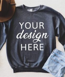 Gildan 18000 Mockup | Dark Heather Sweatshirt Mockup | Fall Mockup | Gildan G180 Mockup | Gildan Dark Heather Sweatshirt Mockup