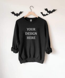 Gildan 18000 Mockup, Gildan 18000 Black Mockup, Black Sweatshirt Mockup, Halloween Mockup, Boho Mockup, Gildan Sweatshirt Mockup