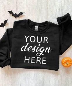 Gildan 18000 Mockup, Gildan 18000 Black Mockup, Black Sweatshirt Mockup, Halloween Mockup, Boho Mockup, Gildan Sweatshirt Mockup,