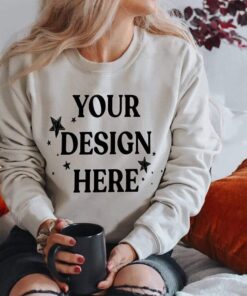 Gildan 18000 Mockup | Gildan Gray Sweatshirt Mockup | Sweatshirt Model Mockup | Moody Mocks