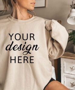 Gildan 18000 Mockup | Gildan Sand Sweatshirt Mockup | Sweatshirt Model Mockup | Gildan Sand | 18000 Sand | Simple Mockup