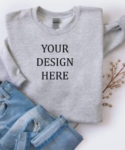Gildan 18000 Mockup, Sport Gray Sweatshirt Mockup, Flat Lay Mockup, G180 Mockup