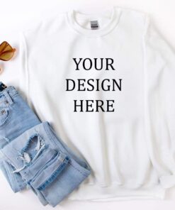 Gildan 18000 Mockup, White Sweatshirt Mockup, G180 Mockup