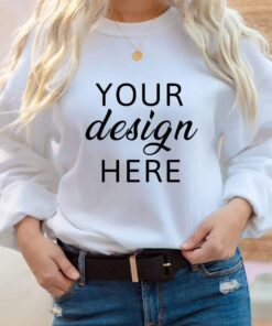 Gildan 18000 Mockup, White Sweatshirt, Model Mockup, Boho Mock up, G180 Mockup