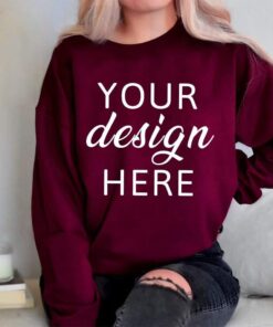 Gildan 18000 Sweatshirt Maroon Mockup - Maroon Color - Heavy Blend Sweatshirt - Model Mockup - Fall Mockup - Halloween Mockup