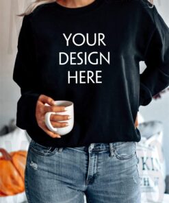 Gildan 18000 Sweatshirt Mockup - Black Color - Heavy Blend Sweatshirt - Model Mockup - Fall Mockup - Halloween Mockup