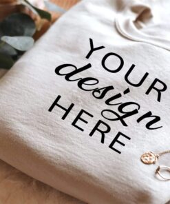 Gildan 18000 Sweatshirt Mockup - Sand Colored - Bundle Digital Photos - Heavy Blend Sweatshirt - Flat Lay
