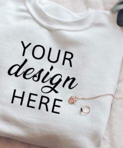Gildan 18000 Sweatshirt Mockup - White Color - Digital Photos - Heavy Blend Sweatshirt - Flat Lay
