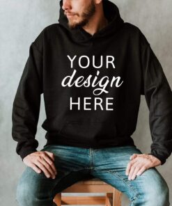 Gildan 18500 Black Mockup, Black Hoodie Mockup, Model Mockup Gildan 18500