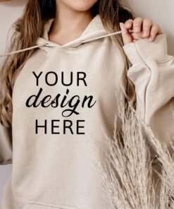 Gildan G185 Sand Hoodie Sweater Mockup - Christmas Model Mock up - Digital