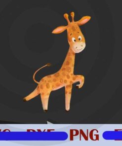 giraffe Cute Wild Animals Customizable PNG