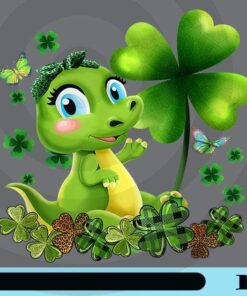 Girls St Patricks Day, T Rex Kid's, Cute Dinosaur, Shamrock Clovers, Shamrock, Lucky Customizable Png