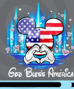 God Bless America, Mickey Mouse Head America Flag, Love America, Love Mickey Mouse, Customizable Png
