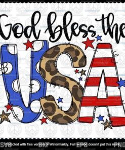 God Blessed The USA, 4th of July, Patriotic Hand Drawn, America Independence Day, Layered Svg Eps Png Dxf
