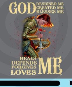 God designed me, God Greated Me, God Blesses Me, Fictional Girl, Armored Girl, Sword Customizable Png