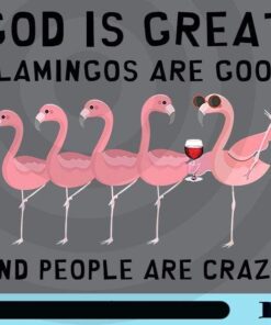God Is Great Flamigos Are Good And People Are Crazy, Drinking Flamingo, Drinking Friends, Customizable Png