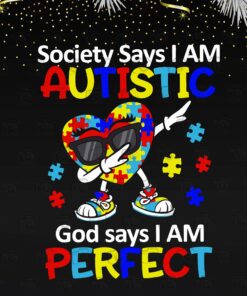 God says I am perfect, Autism, Autistic Daughter, Autistic Son, Autism Awareness, Puzzle Heart Layered Svg, Svg Eps Png Dxf