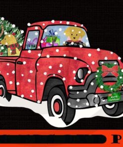 Golden Retrievers Christmas Red Truck, Happy Christmas Christmas Truck X-mas, Christmas Day, Cute Christmas Gift, Customizable PNG