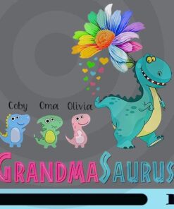 Grandma Saurus, Funny Dinosaur, Grandma And Grand Kids, Autism Kids, Grandma Gift, Nana Gift, Custom Name, Customizable Png