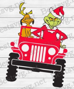 Grinch Driving With A Dog, Grinch Christmas, Jeep Lover, Grinch Lovers, merry Christmas, Svg Eps Png Dxf