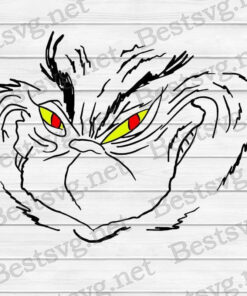 Grinch Smiling Face, Christmas Grinch, Grinch Lovers, Svg Eps Png Dxf