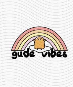 Gudetama, Gude Vibes, Good Vibes Rainbow, Japanese Cartoon Lover, Cute Gudetama, Layered SVG, DXF, PNG, EPS