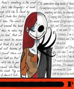 Half jack skellington half sally, The Nightmare Before Christmas, Disney Film, Happy Halloween 2021, Customizable PNG