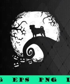 Halloween Dog and Moon, Dog Mom, Moon Art, Dog Lover Gift,SVG PNG DXF, EPS, PDF