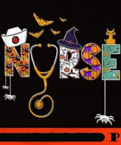 Halloween Nurse Nursing Cute Health Worker Halloween Pattern, 2021 Halloween, retro vintage halloween art, 2021 halloween gift, halloween theme Customizable PNG