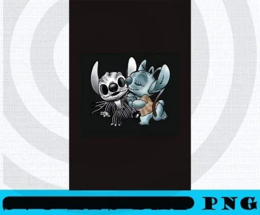 Halloween stitch and angel, The Nightmare Before Christmas, Halloween Disney Film, Halloween 2021, Scary Film, Customizable PNG