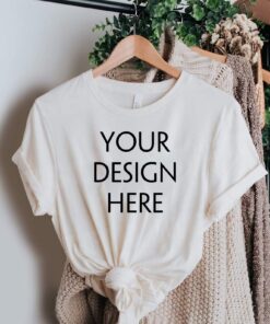 Hanging T Shirt Mockup | Bella Canvas 3001 Soft Cream | Boho Mockup