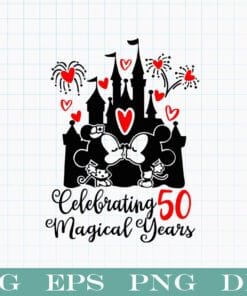 Happily Ever After, Mickey, Minnie, Inspired by Mickey Mouse, Minnie Mouse, Disney, Celebrating 50 Years,Disney Lovers SVG PNG DXF, EPS, PDF