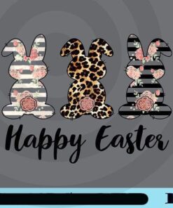 Happy Easter Bunny Rabbit, Blush Floral, Leopard Cheetah, Sparkle Rabbit Tails, Lovely Bunny, Easter Day, Customizable Png