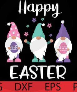 happy easter, Easter Gnomes Bundle cute Easter Day Customizable Layered Svg, Svg Eps Png Dxf
