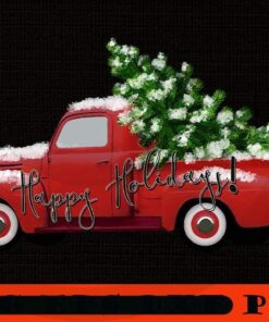 Happy Holidays! Vintage Red Truck Magnet, Happy Christmas X-mas, Christmas Truck, Christmas Day, Christmas Gift, Customizable PNG