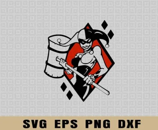 Harley Quinn SVG, Batman, Joker, DC Comics, Harley Quinn Bat Man, Heat Press, Layered SVG, DXF, PNG, EPS