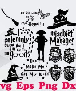 Harry Potter Bundle, Always , Solemnly Swear Up To No Good , Dobby , Crest , Owl , Harry , Potter , film, Harry Potter Fans Svg Eps Png Dxf