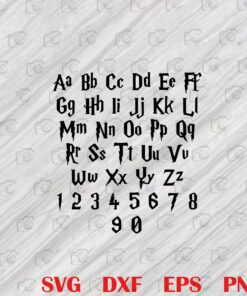 Harry Potter Font, Wizarding Font, Harry Potter Letters, Harry-Potter-inspired wizarding font Layered Svg, Svg Eps Png Dxf