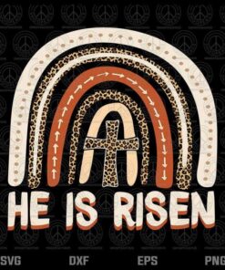He Is Risen Svg, Leopard Rainbow Svg, Christian Jesus, Jesus Faith, Jesus Cross, Layered Svg, Png, Dxf, Eps