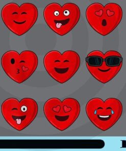 Heart Emojis, Valentines Day, Funny Emoticons, Cute Heart Emojis, Valentine Day Hearts, Valentine Gift, Red Hearts Customizable Png