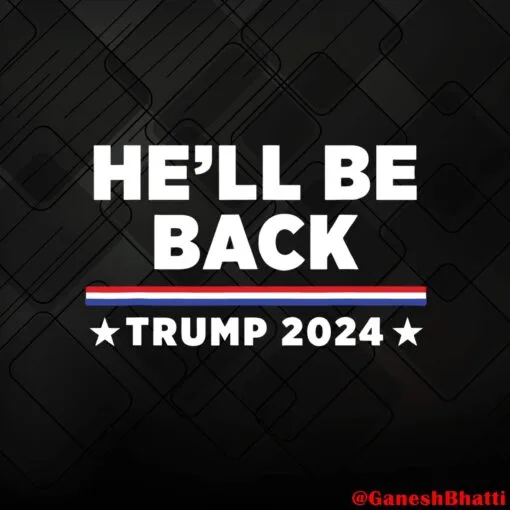 He'll Be Back, Trump 2024, Trump Shirt, Donald Trump, Donald Trump's Supporter, Trump For President 2024 Layered Svg Eps Png Dxf