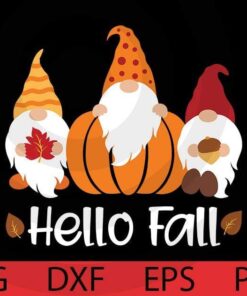 Hello fall, Cute Fall Gnomes autumn Bundle pumpkin Customizable Layered Svg, Svg Eps Png Dxf