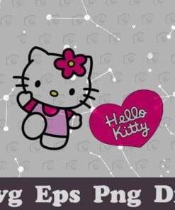 Hello Kitty SVG, Good Morning Happy Sunday Memes, Cute Cat, Kitty White, Gift for Girl Kids, Layered SVG, DXF, PNG, EPS