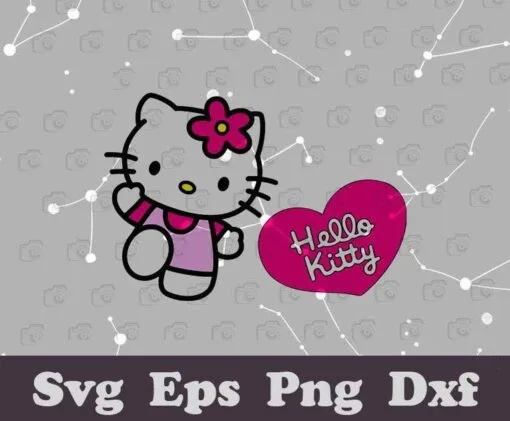 Hello Kitty SVG, Good Morning Happy Sunday Memes, Cute Cat, Kitty White, Gift for Girl Kids, Layered SVG, DXF, PNG, EPS