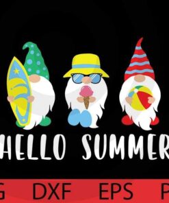 hello summer beach, Summer Gnomes Bundle Summer time Gnomes fan Customizable Layered Svg, Svg Eps Png Dxf