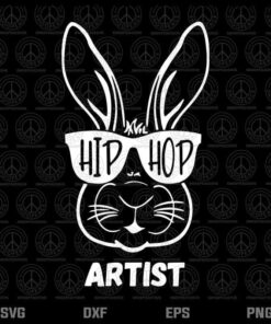Hip Hop Artist Bunny Rabbit Graphic Funny Pun Easter, Easter Rabbit, Hip Hop Bunny, Layered Svg, Png, Dxf, Eps
